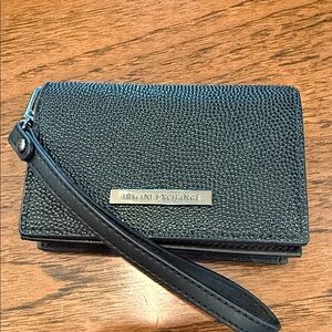 Armani Exchange Textured Black Wristlet